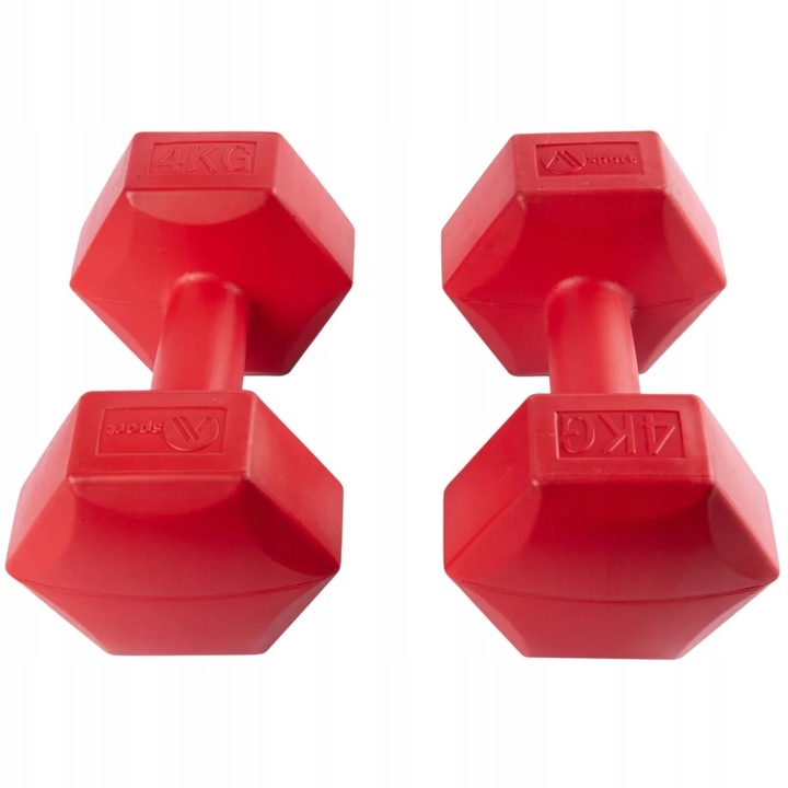 HANTLE BITUMICZNE 2x4KG HANTELKI HEXAGONALNE CIĘŻARKI DO ĆWICZEŃ FITNESS