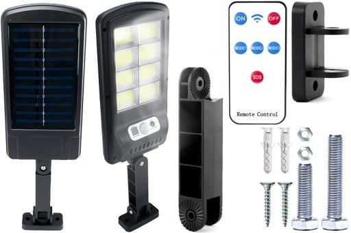 OŚWIETLENIE ZEWNĘTRZNE OGRODOWE MOCNA LAMPA SOLARNA LED ULICZNA COB PILOT