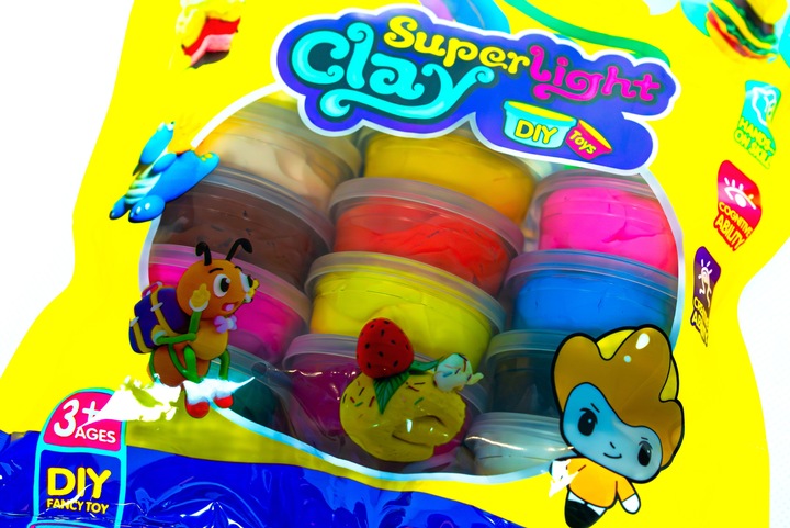 MAGICZNA PLASTELINA MASA PLASTYCZNA PIANKOLINA 18 sztuk +Nożyk