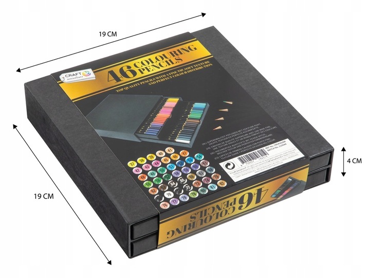 KREDKI OŁÓWKOWE PROFESJONALNE MIĘKKIE ZESTAW DO RYSOWANIA KREDEK 46 KOL