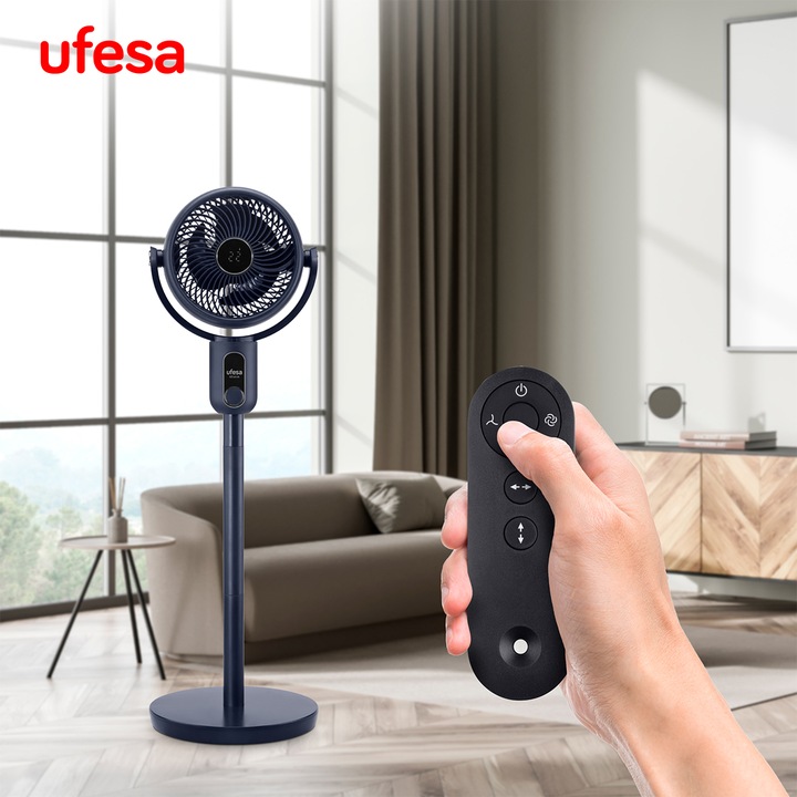 WENTYLATOR STOJĄCY UFESA CYRKULATOR OSCYLACJA 3D 3 TRYBY 50W TIMER PILOT