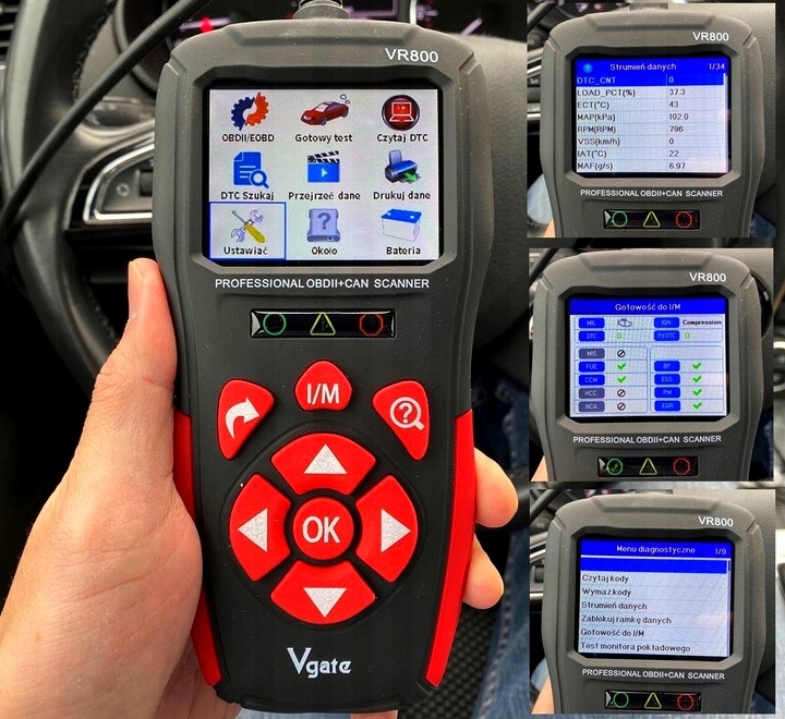 TESTER SKANER DIAGNOSTYCZNY OBD2 INTERFEJS Polski Vgate VR800