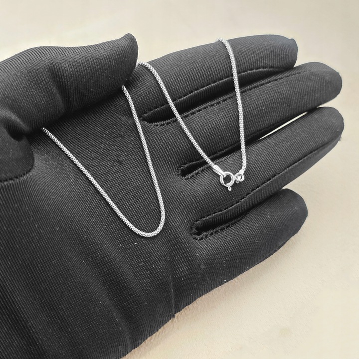 Łańcuszek Srebrny 925 Splot Popcorn Coreana Rodowany | 60 cm x 1.2 mm