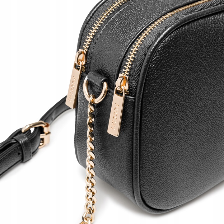 Torebka Damska Crossbody Prostokątna PUCCINI Z Łańcuszkiem Czarna BML058M-1