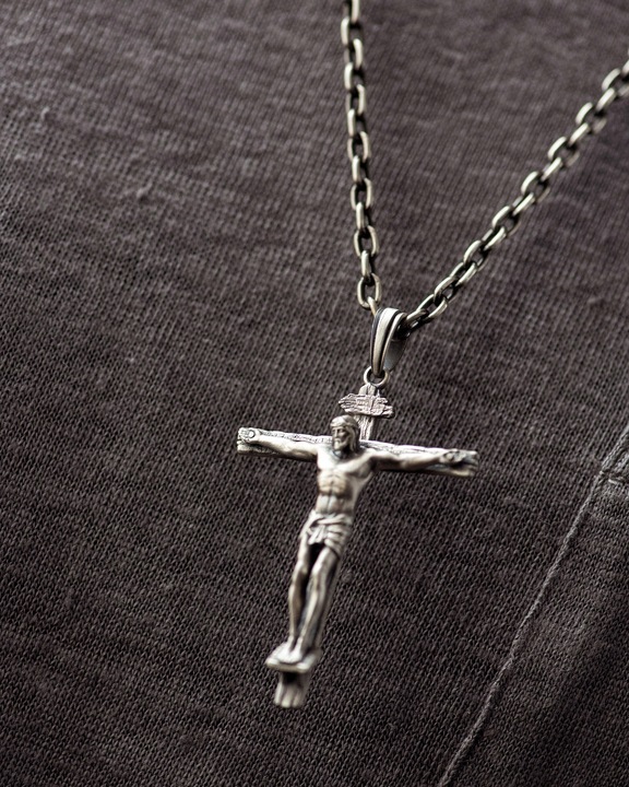 Srebrny krzyż CRUCIFIXION of JESUS CHRIST