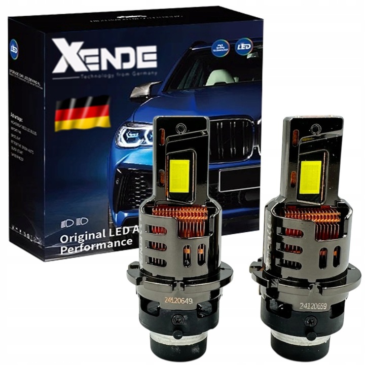 2x Żarniki LED xenon D2S D2R 6000K XENDE GERMANY MINI 30 000LM 1:1 PALNIK