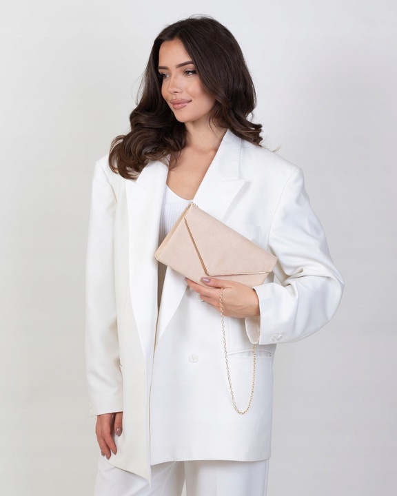 Alessio KOPERTÓWKA Zamszowa TOREBKA damska wizytowa WIECZOROWA