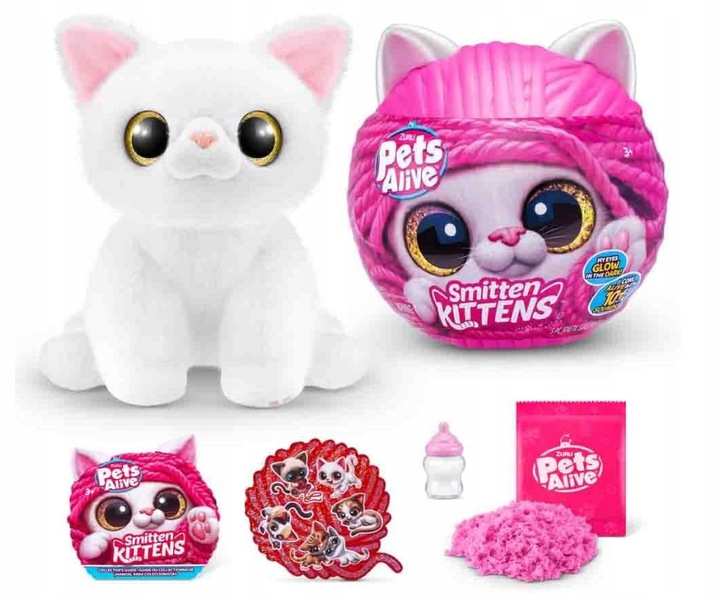 Zuru Pets Alive Smitten Kittens Interaktywny Pluszowy Kotek Niespodzianka