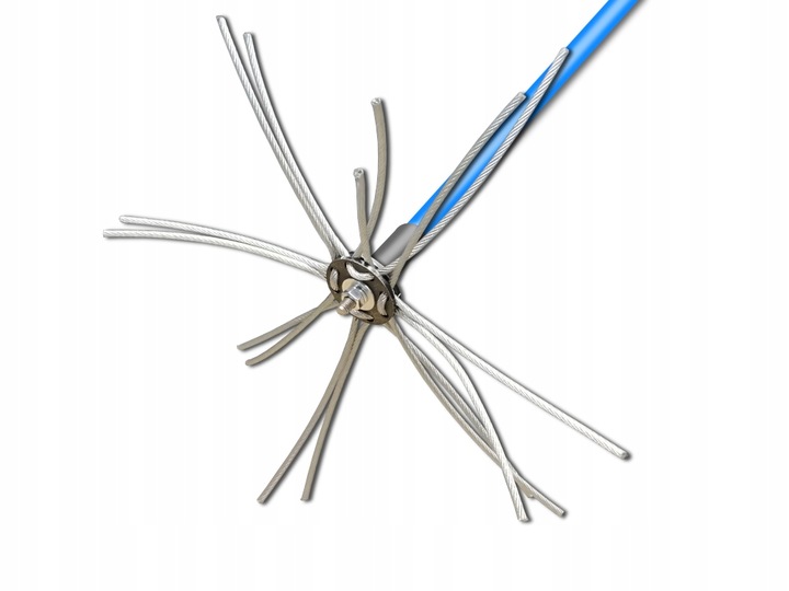 BARDZO MOCNY zestaw szczotka do czyszczenia komina TURBOSPINER 8m PEŁNY WAŁ