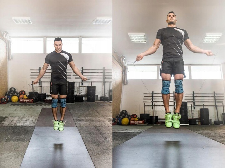 SKAKANKA CZERWONA PROFESJONALNA CROSSTRAINING ALUMINIOWA Z ŁOŻYSKAMI 3M