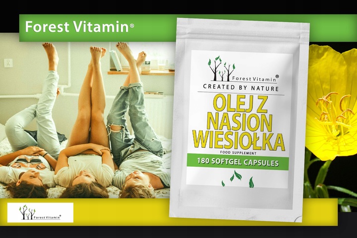 MOCNY OLEJ Z NASION WIESIOŁKA GLA 9% LA 85% + WITAMINA E 180 kapsułek