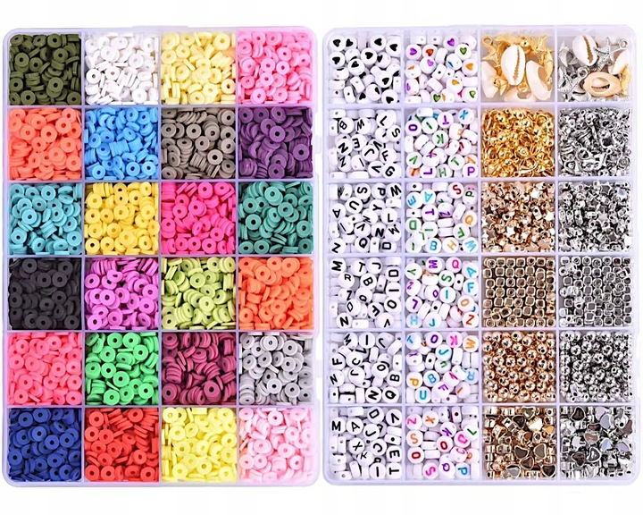 ZESTAW KORALIKÓW DO ROBIENIA BRANSOLETEK BIŻUTERII ZAWIESZKI SERDUSZKA