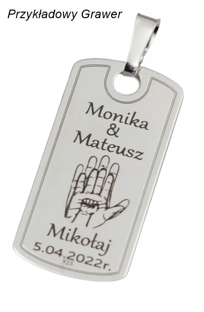 SREBRNY PEŁNY ŁAŃCUSZEK MĘSKI PANCERKA NIEŚMIERTELNIK PR. 925 GRAWER GRATIS