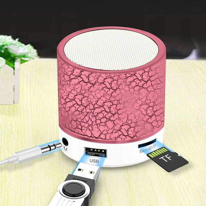 GŁOŚNIK BEZPRZEWODOWY PRZENOŚNY BLUETOOTH LED