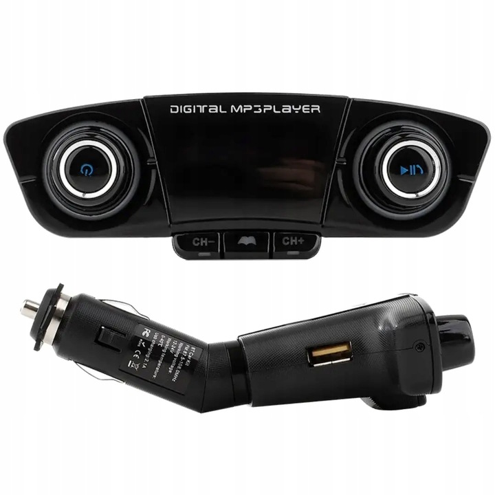 Transmiter Samochodowy FM Bluetooth 5.0 USB micro SD 8w1 AUX Ładowarka