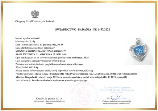 Mennica Świdnicka - Serca Zestaw Prezent na Urodziny Komplet Srebro