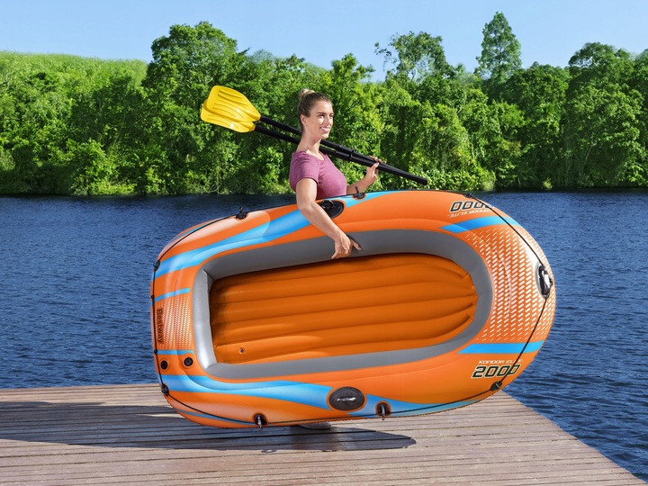 wytrzymały PONTON KONDOR Elite Bestway 196 cm do pływania WIOSŁA pompka