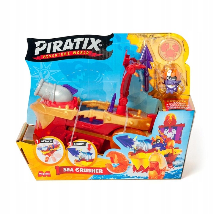 PIRATIX Sea Crusher Statek Piracki Krab i Ekskluzywny Kapitan Lobster