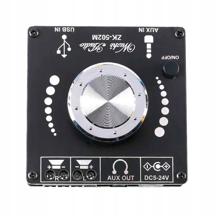 Wzmacniacz audio bluetooth 2x50W AUX USB ZK-502M