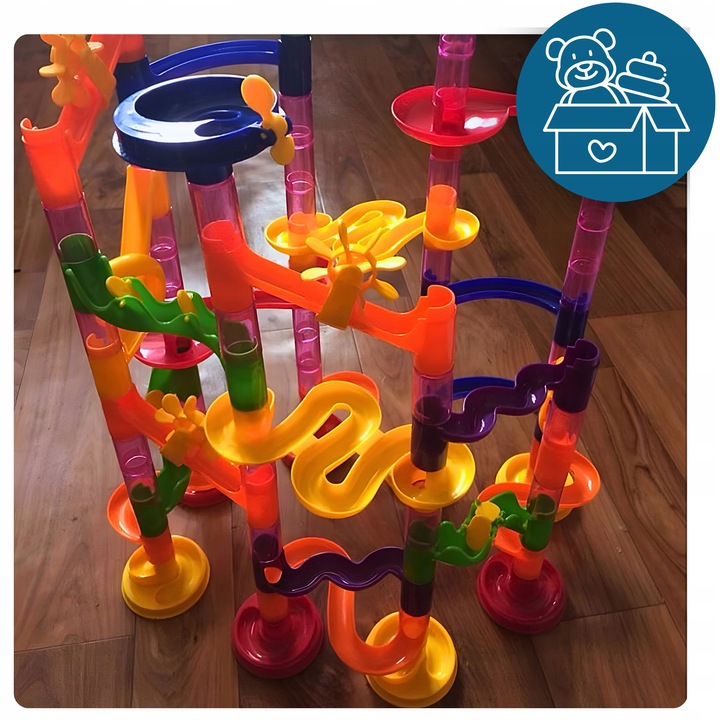 TOR KULKOWY KULODROM KLOCKI KONSTRUKCYJNE ZESTAW 105 EL KULKI 30 KULEK