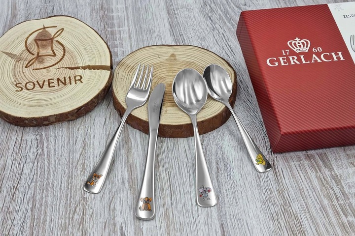 Sztućce dla Dzieci Gerlach Pychotki GRAWER PREZENT na Chrzest Roczek