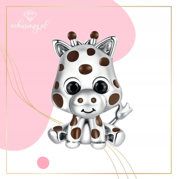 CHARMS Zawieszka ŻYRAFA srebrny charms charmsy Wysoka Jakość SREBRO s925