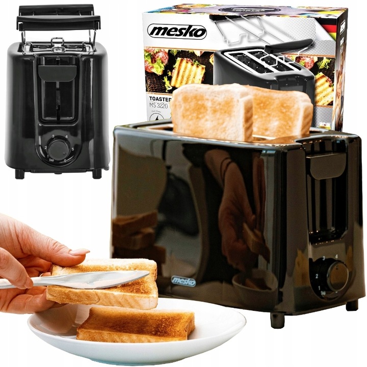 TOSTER PODWÓJNY CZARNY OPIEKACZ SANDWICH 900W