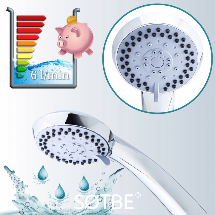 Słuchawka 5 funkcji do wanny prysznica delikatna SOTBE TVA LARK-SOHE-2