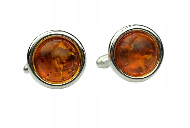 SPINKI DO MANKIETÓW MANKIETÓWKI BURSZTYN SREBRO