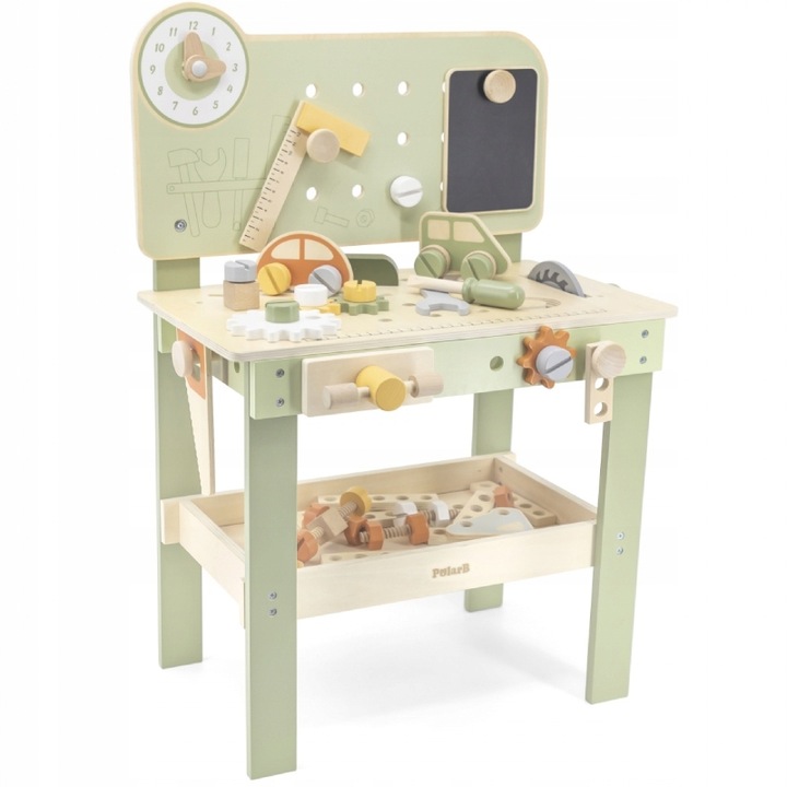 Viga 44065 PolarB Warsztat z narzędziami młotek klocki śruby EDU kolorowy