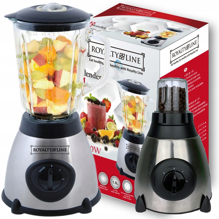 BLENDER KIELICHOWY SZKLANY STOJACY MIKSER ROZDRABNIACZ KAWY PRZYPRAW 800W