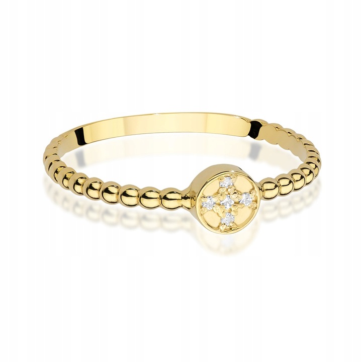 ZŁOTY PIERŚCIONEK pr. 333 Kulkowy i Cyrkonie r.9