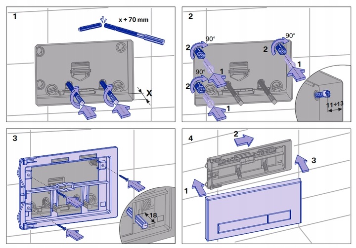 Przycisk spłukujący do WC Kk-Pol CERSANIT LINK AQUA M08 biały