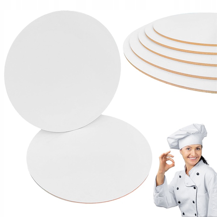 Podkład pod tort HDF BEZZAPACHOWY 30 cm 5 szt Biały Okrągły Brand4Cake