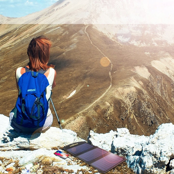 CHOETECH ŁADOWARKA SOLARNA DUŻA SKŁADANA PANEL SŁONECZNY 2xUSB POWERBANK