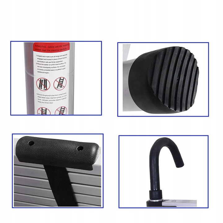 DRABINA TELESKOPOWA 6,2m Aluminiowa kładana przystawna Dayplus + hakiem