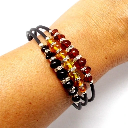 BRANSOLETKA Z BURSZTYNEM BAŁTYCKIM