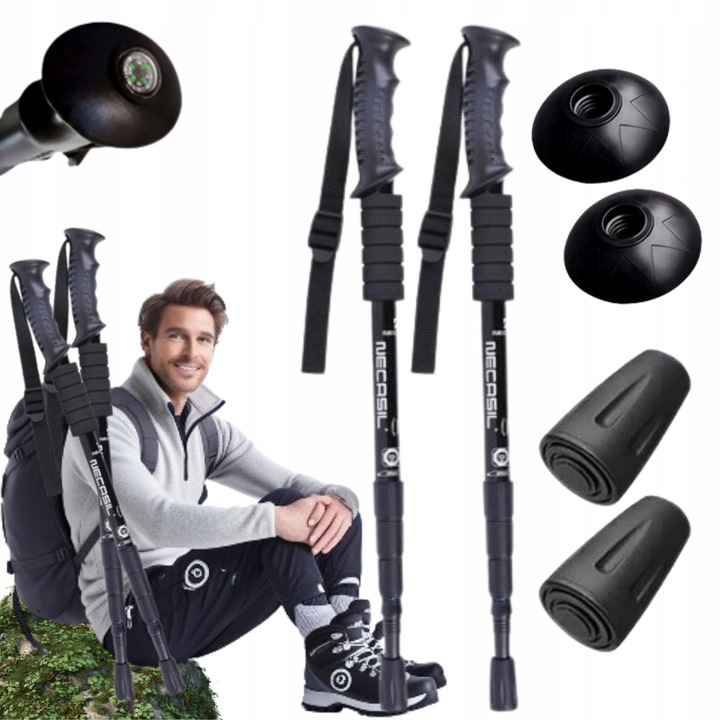 KIJE TREKKINGOWE ANTISHOCK DO CHODZENIA PO GÓRACH NORDIC WALKING KIJKI ALU