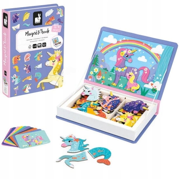 JANOD Magnetibook Magnetyczna układanka Jednorożec Jednorożce