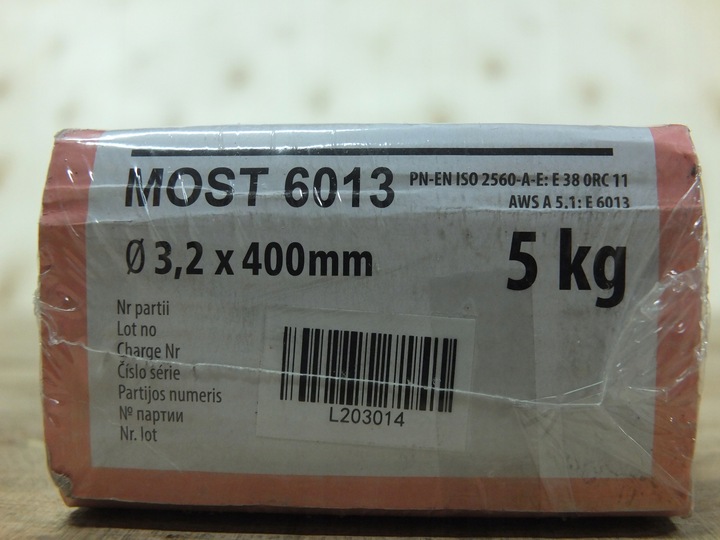 Elektrody spawalnicze MOST 6013 różowe Ø3,2x400mm 5kg