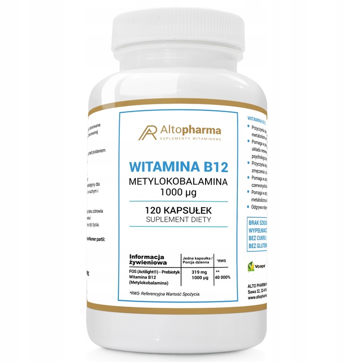 WITAMINA B12 METYLOKOBOLAMINA 1000µg WEGE 2x120kap