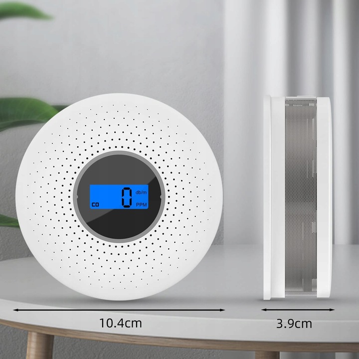 Czujnik czadu i dymu detektor tlenku węgla CO LCD JKD-512COM CE