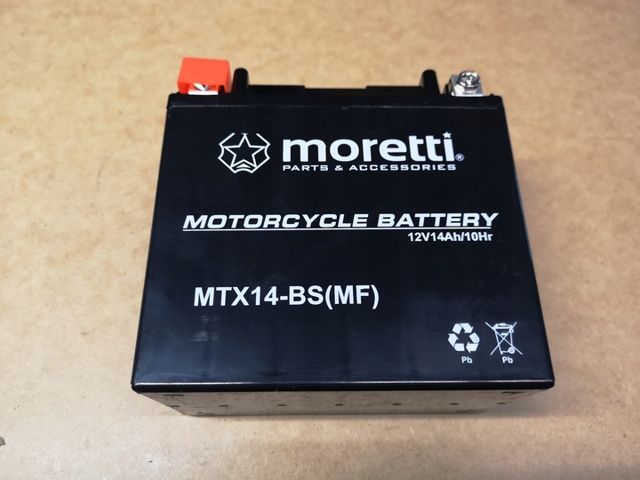 Akumulator żelowy motocyklowy MORETTI MTX14-BS 12 Ah YTX14-BS
