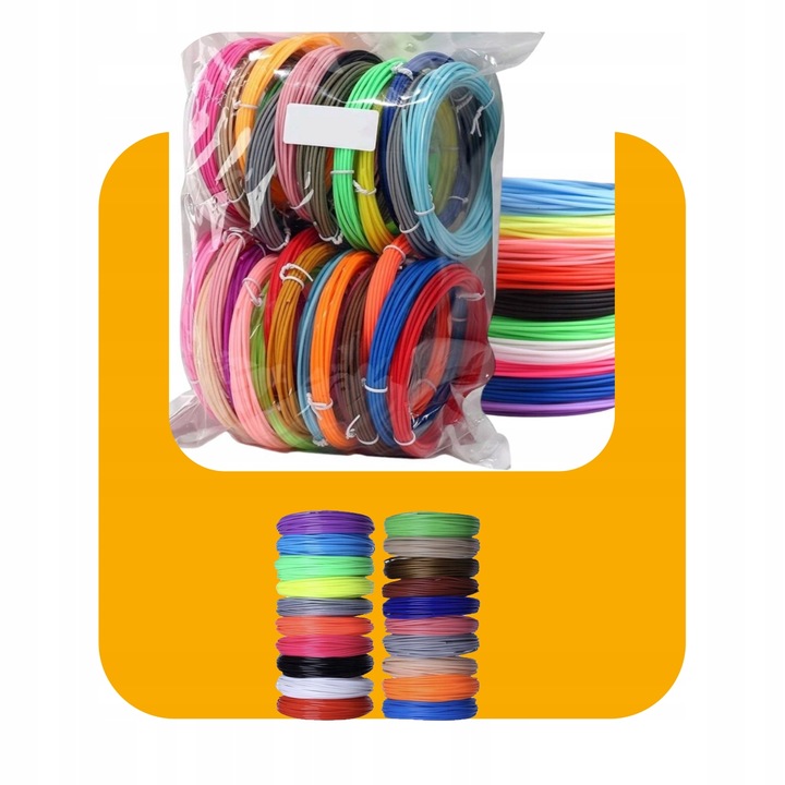 BEZPIECZNY FILAMENT PCL WKŁADY DO DŁUGOPISU 3D 100m 20x5m