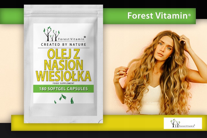 MOCNY OLEJ Z NASION WIESIOŁKA GLA 9% LA 85% + WITAMINA E 180 kapsułek