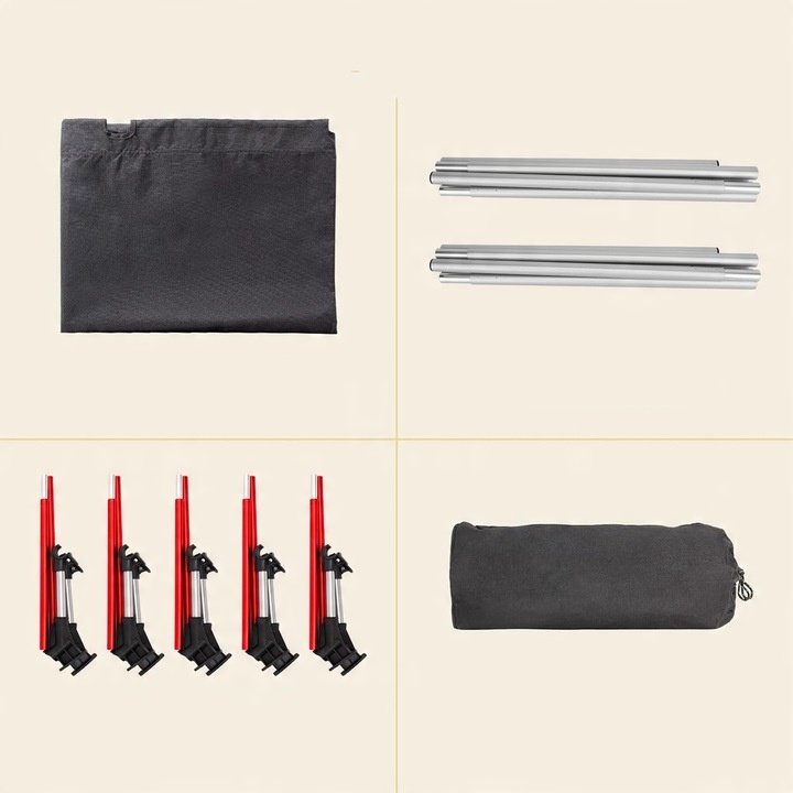 ŁÓŻKO TURYSTYCZNE POLOWE LEŻAK SKŁADANE DUŻE WYGODNE Z TORBĄ - LEKKIE