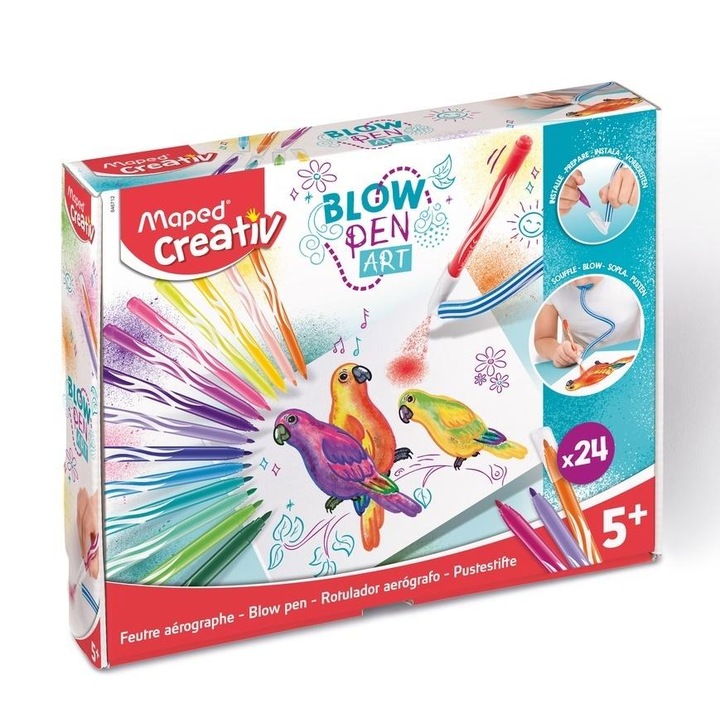 Maped Creativ flamastry dmuchane 24 kolory Blowpen Art zestaw kreatywny