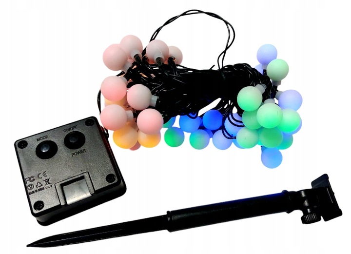 LAMPKI CHOINKOWE NA SOLAR SOLARNE KULKI MULTIKOLOR PROGRAMATOR