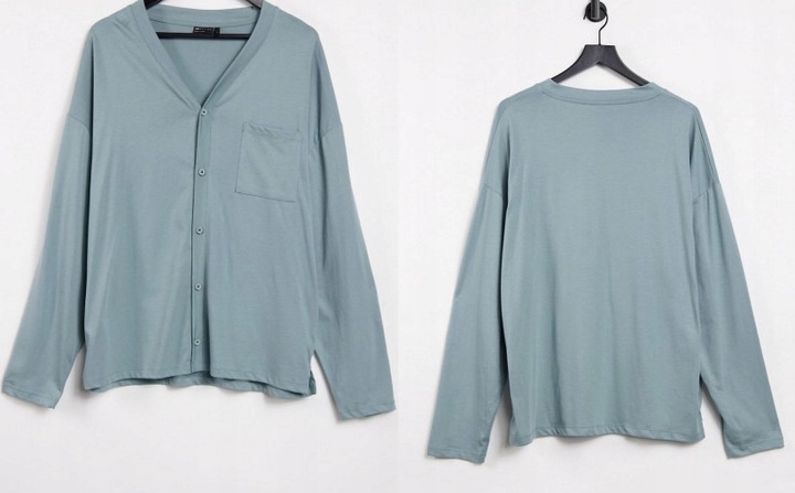 KOSZULKA NA GUZIKI OVERSIZE NIEBIESKA M A05