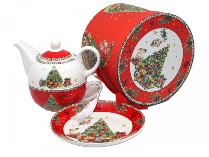 ŚWIĄTECZNY DZBANEK Z FILIŻANKĄ TEA FOR ONE